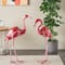 Tall Pink Ombre Textured Metal Flamingo Garden Sculpture Set